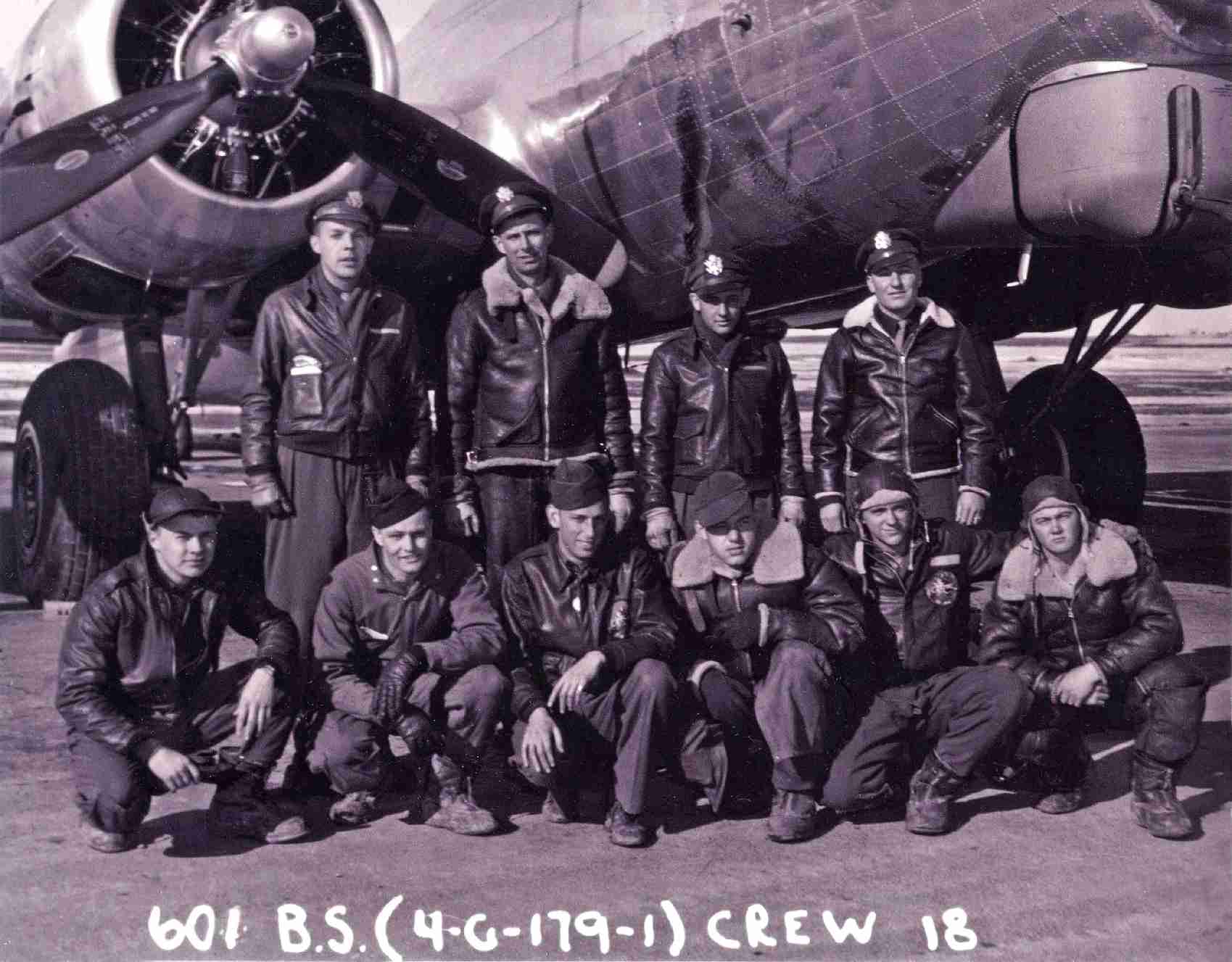 Jerald Davis' Crew - 601st Squadron - March 1944 - Training